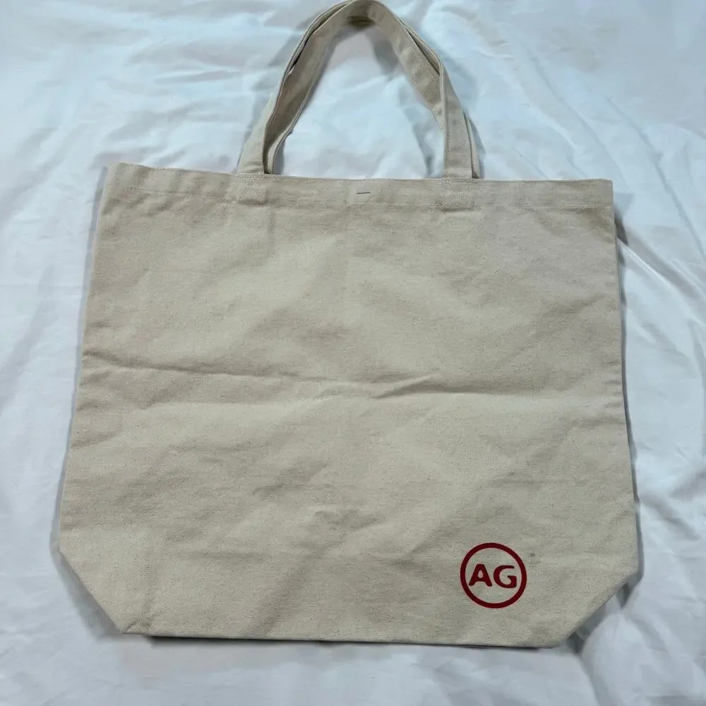 AG Adriano Goldschmied Cotton Canvas Tote Bag 18x15 Beige